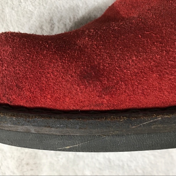 JEFFREY CAMPBELL Red Suede Booties boots buckles - Picture 8 of 16